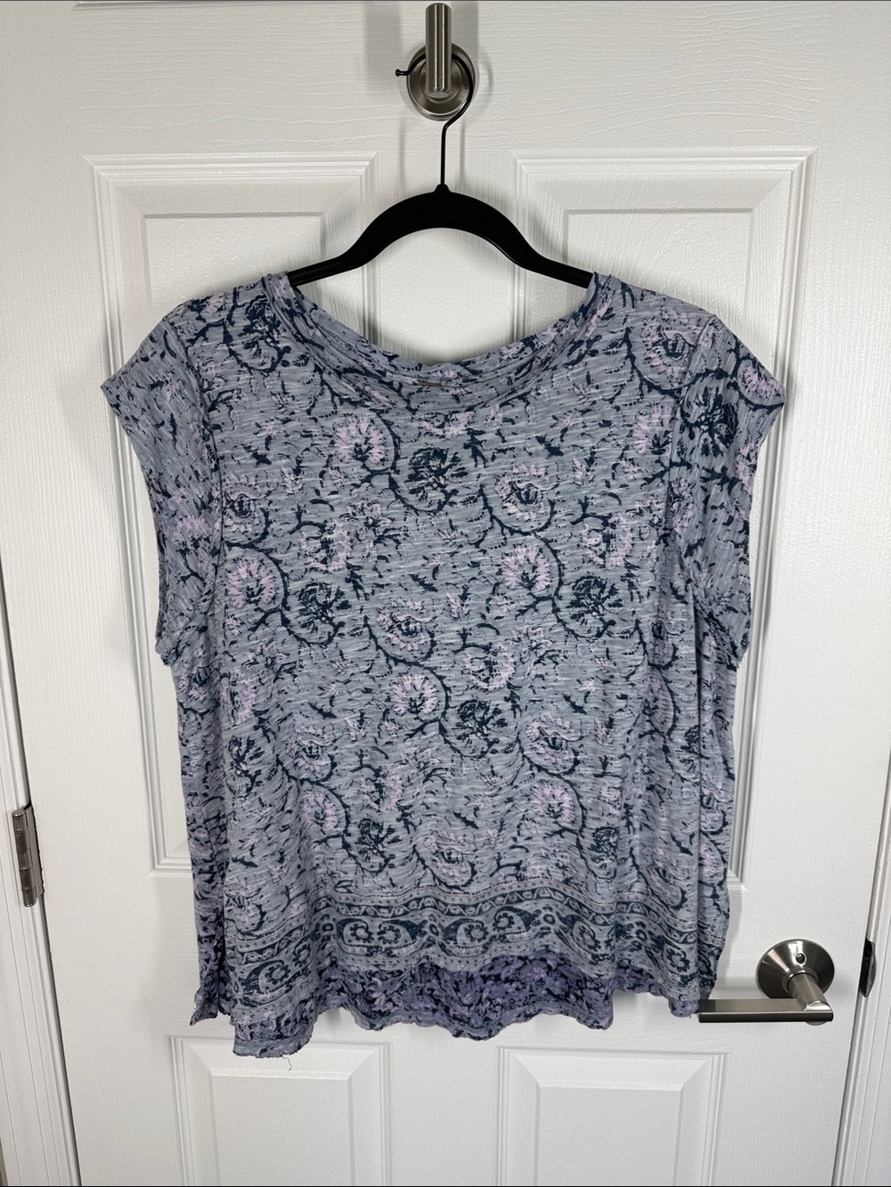 Free People High Tide cotton modal boxy cap sleeve high-low tee size XS